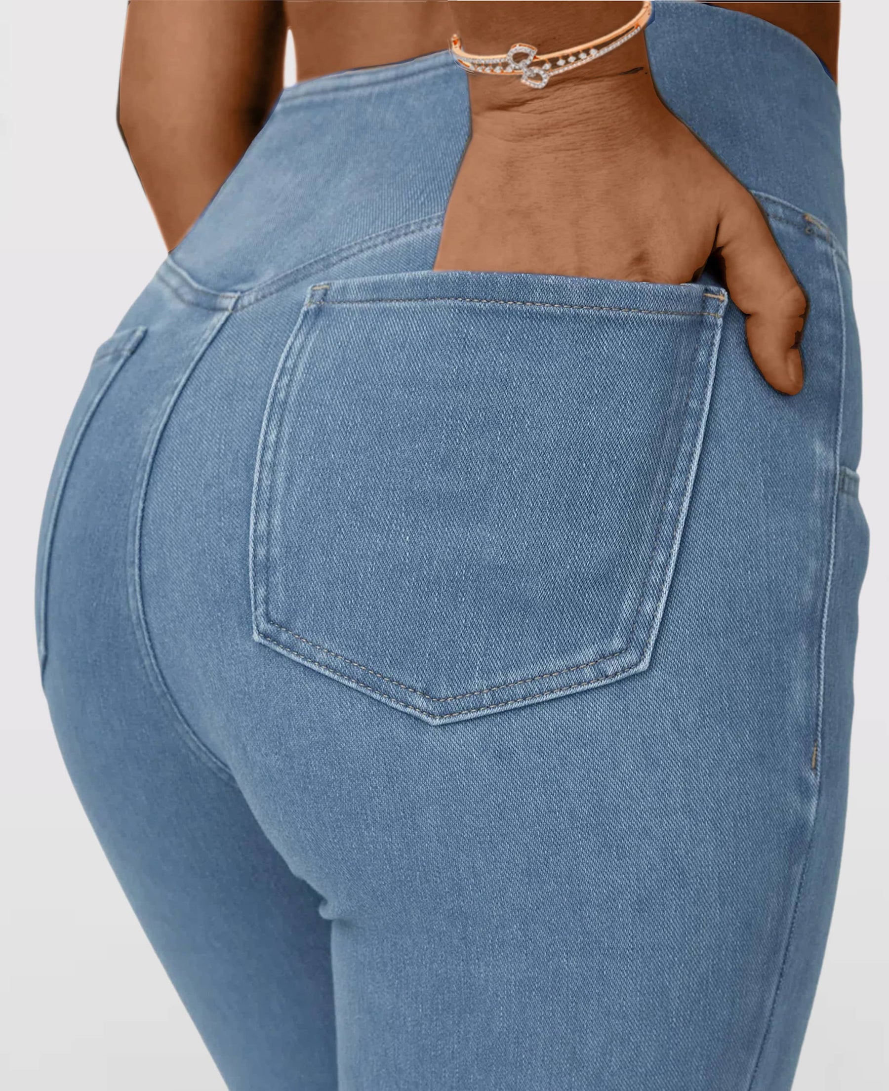 Calça Jeans de Cintura Alta Cruzada - Compre 1 Leve 2