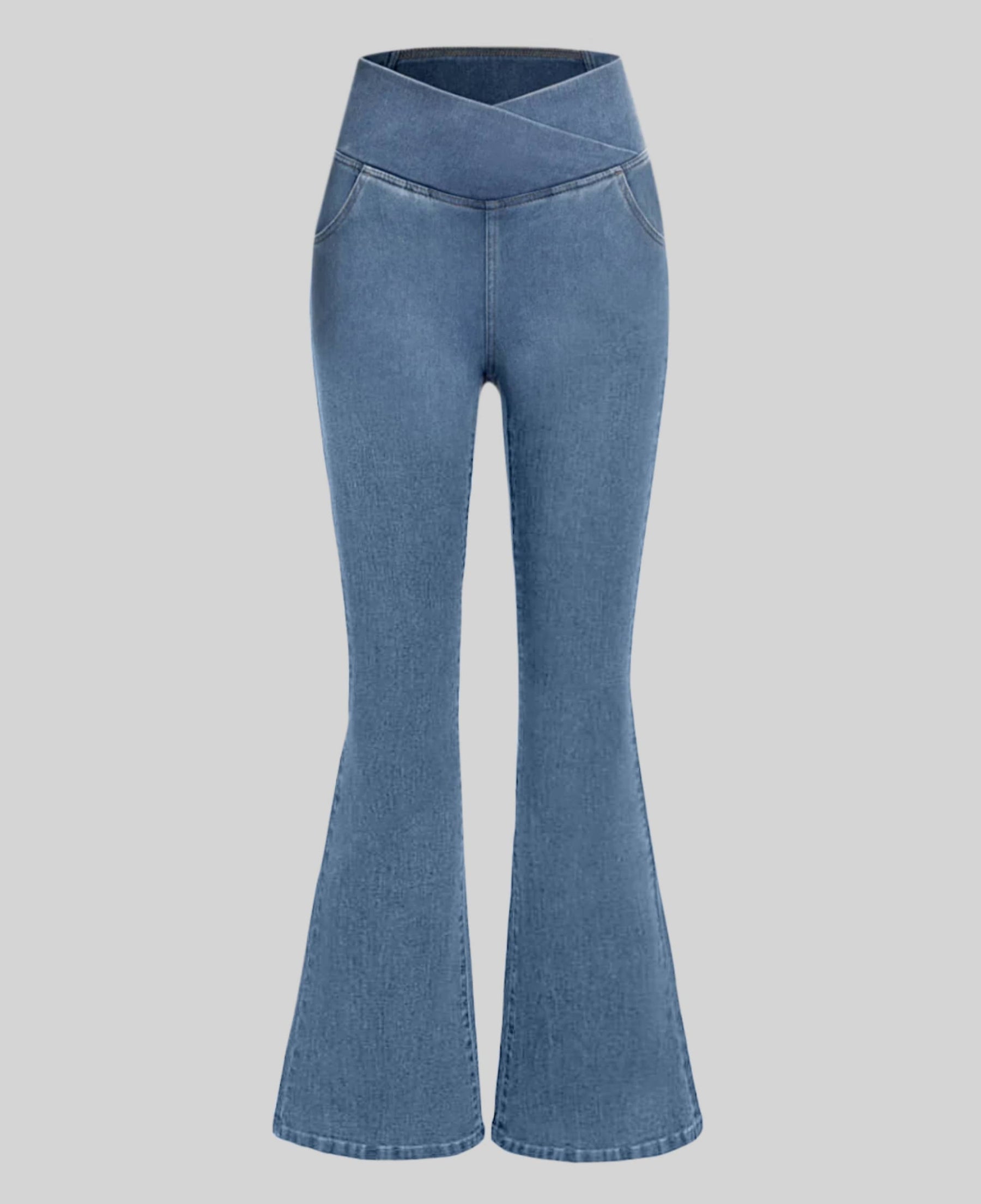 Calça Jeans de Cintura Alta Cruzada - Compre 1 Leve 2