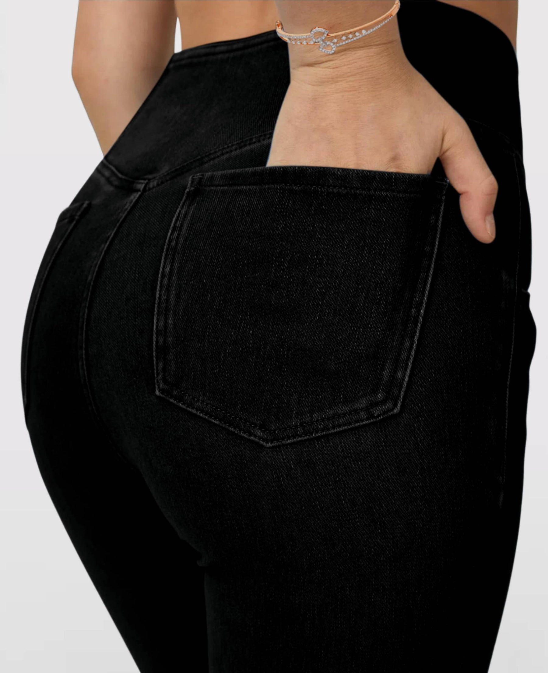 Calça Jeans de Cintura Alta Cruzada - Compre 1 Leve 2
