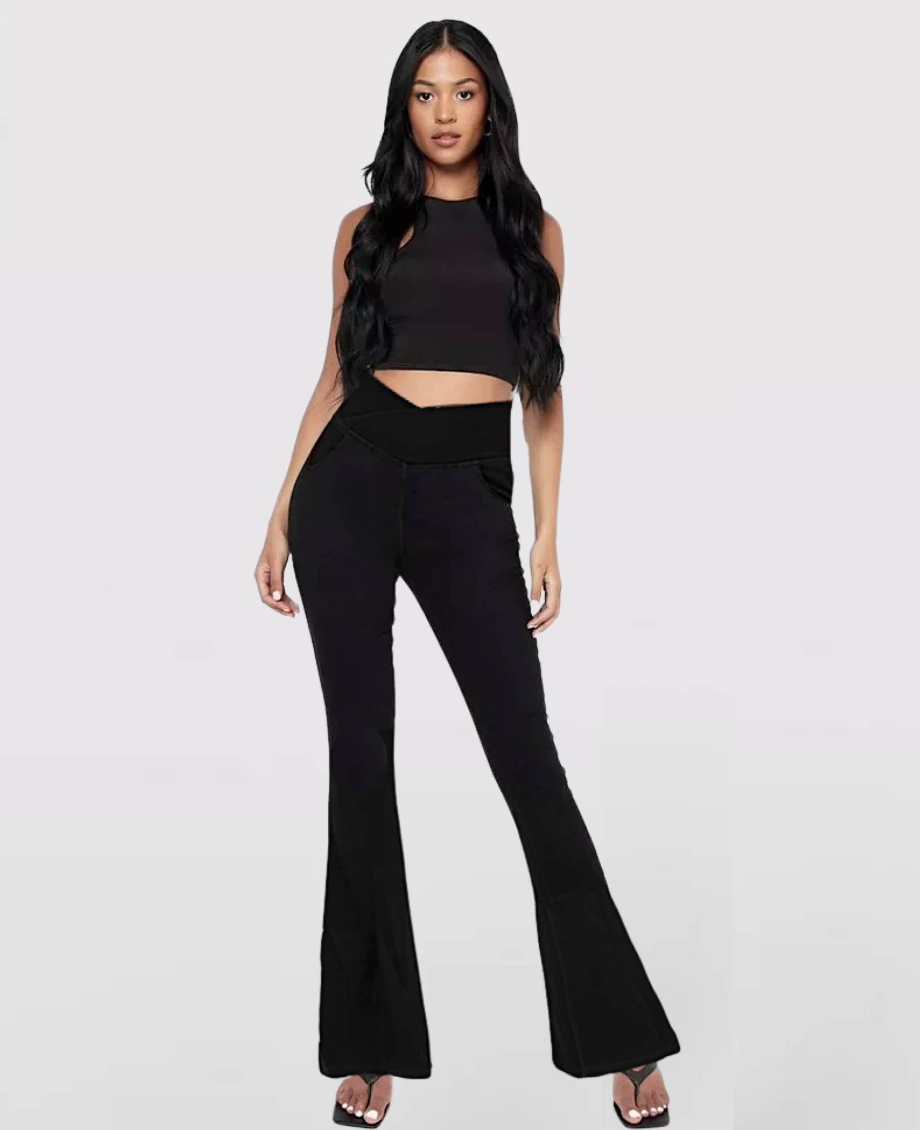 Calça Jeans de Cintura Alta Cruzada - Compre 1 Leve 2