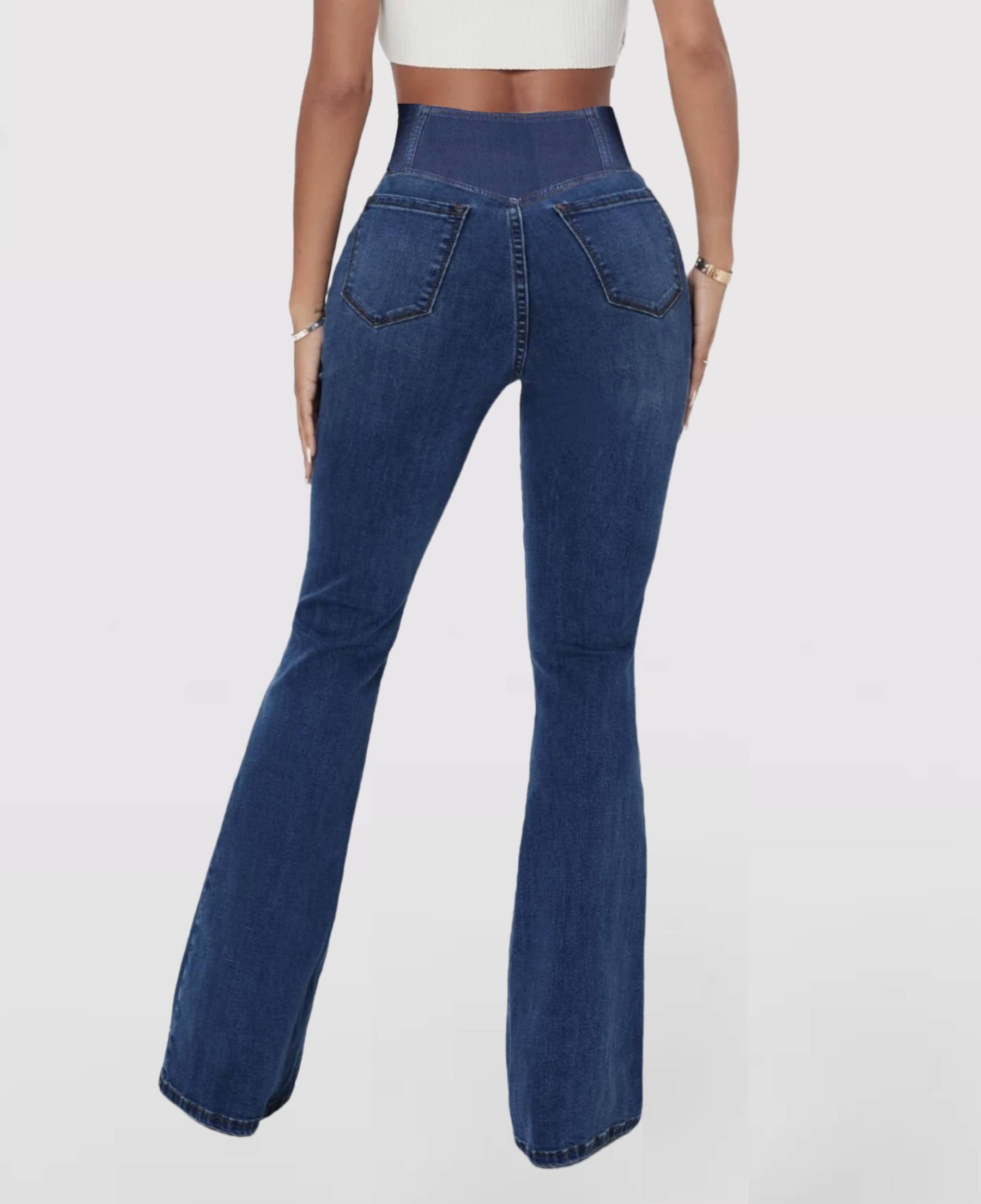 Calça Jeans de Cintura Alta Cruzada - Compre 1 Leve 2