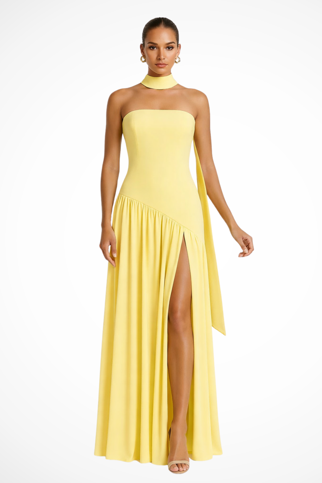 Yara | Women’s Strapless Maxi Dress with Side Slit
