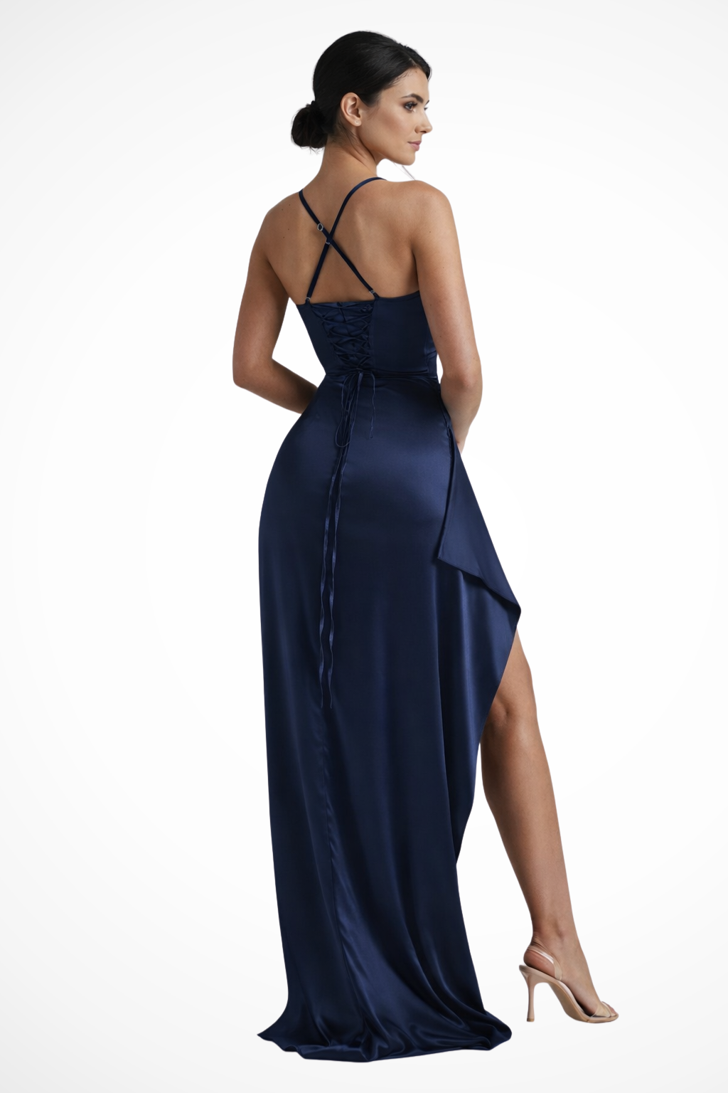 Alessia | Women’s Wedding Guest Spaghetti Strap Maxi Dress with Side Slit