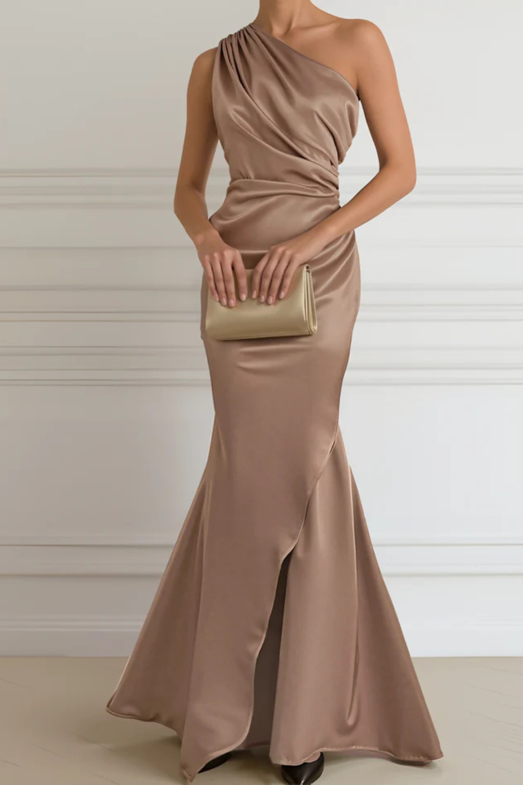 Amelia | Women One Shoulder Sleeveless Maxi Wedding Guest Dress