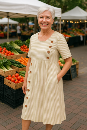 Alessira Striped Midi Dress