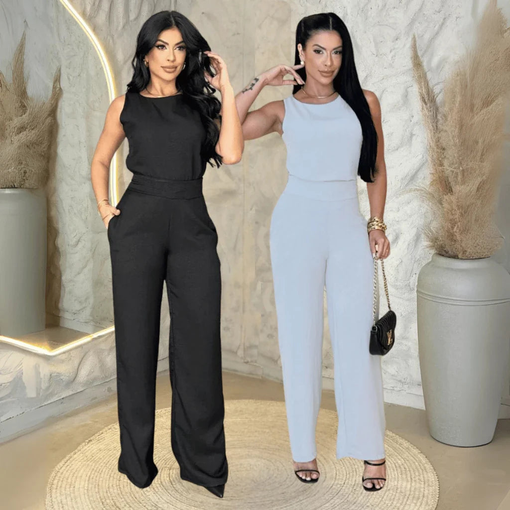 Kit 2 Conjuntos Feminino Mulher Elegante Calça Pantalona e Blusa Conjunto Casual Versátil