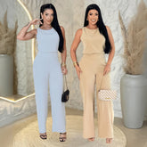 Kit 2 Conjuntos Feminino Mulher Elegante Calça Pantalona e Blusa Conjunto Casual Versátil