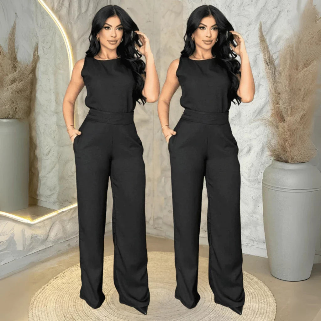 Kit 2 Conjuntos Feminino Mulher Elegante Calça Pantalona e Blusa Conjunto Casual Versátil
