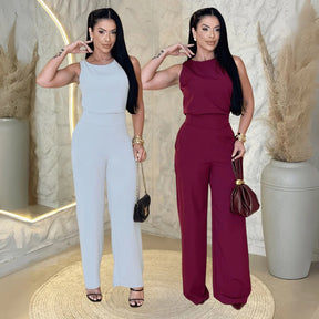 Kit 2 Conjuntos Feminino Mulher Elegante Calça Pantalona e Blusa Conjunto Casual Versátil