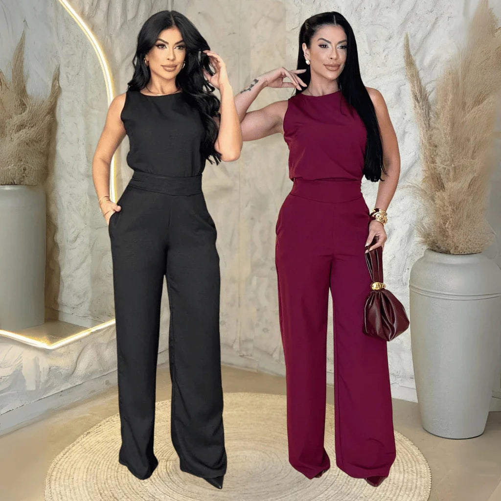 Kit 2 Conjuntos Feminino Mulher Elegante Calça Pantalona e Blusa Conjunto Casual Versátil